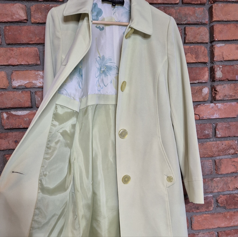 Simon Chang Pistachio Green Tailored Coat 7/8 Spring Topper Jacket - Picture 3 of 10